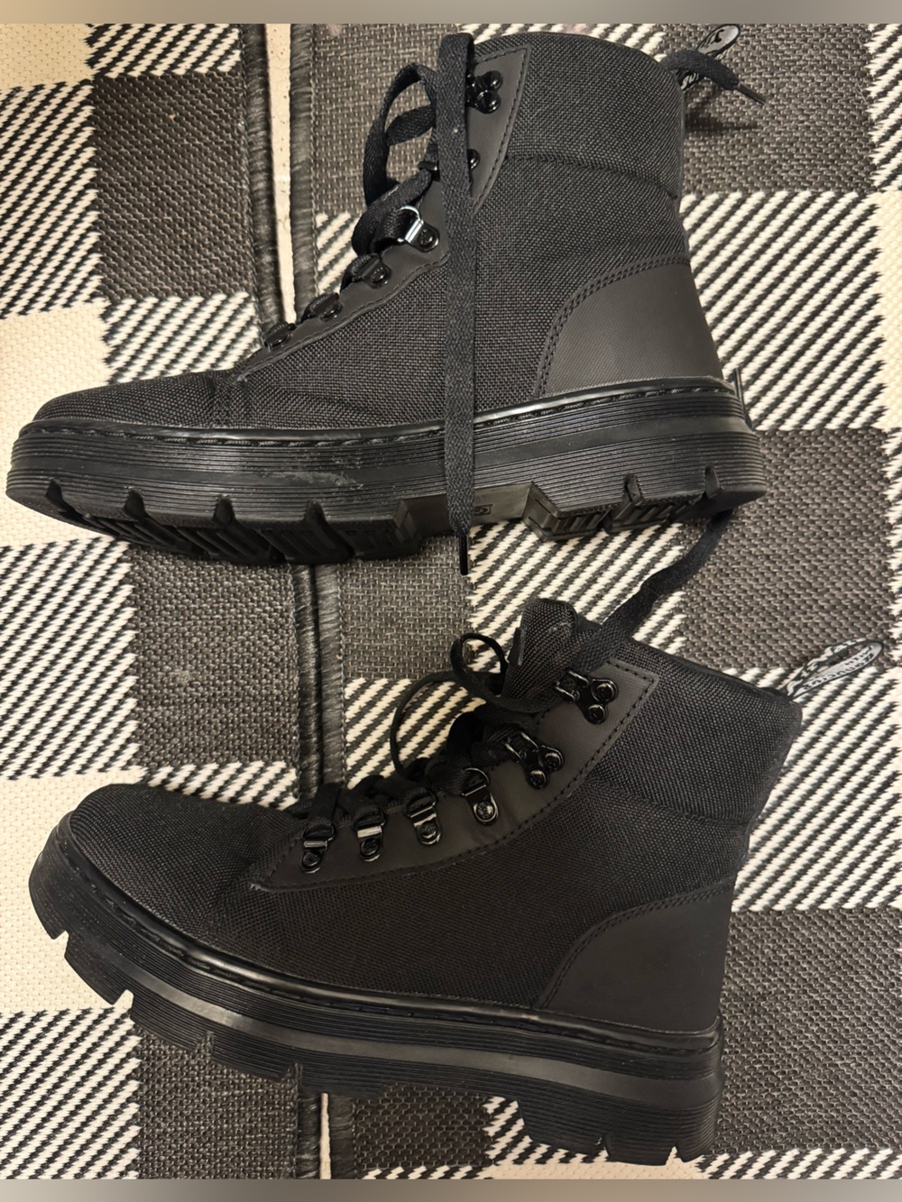 Dr. Martens Black Lace-Up Canvas Combat Boots eu41 - Picture 3 of 4
